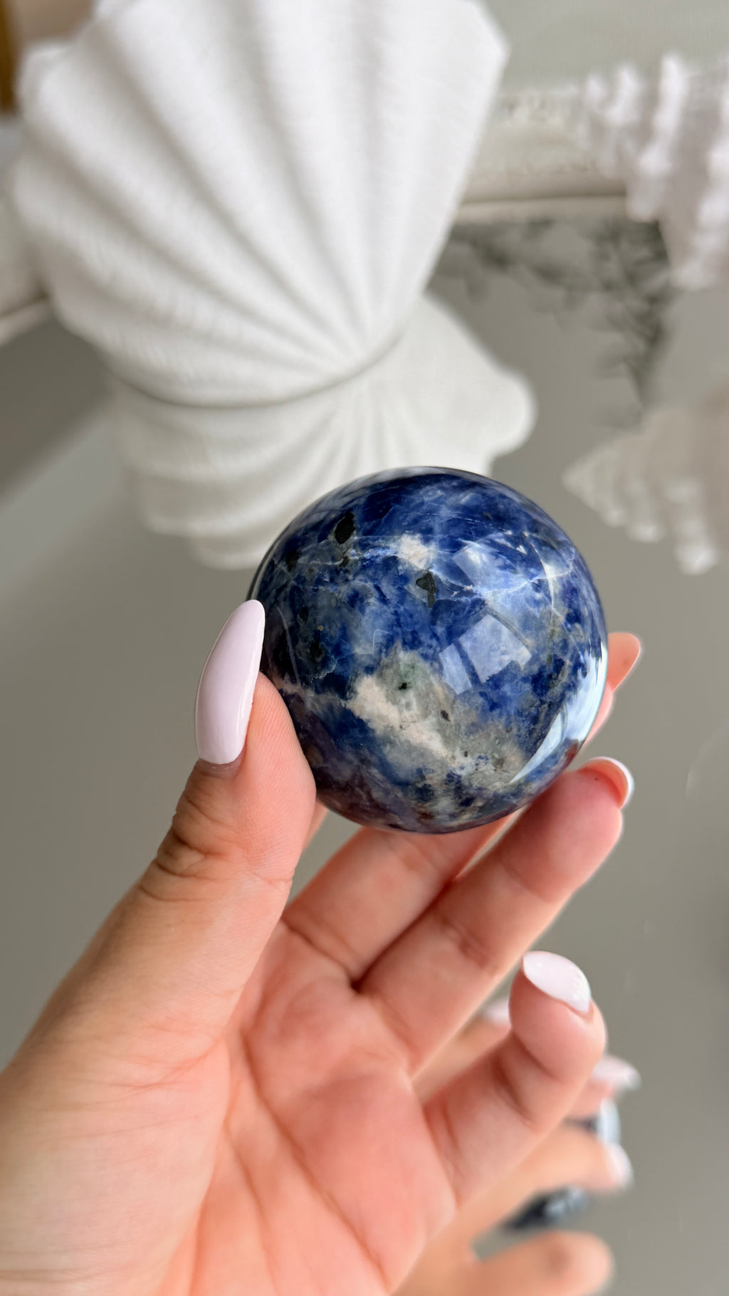 Earth Pattern Sodalite Crystal Sphere