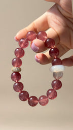 Strawberry Quartz Crystal Bracelet