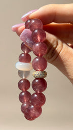 Strawberry Quartz Crystal Bracelet