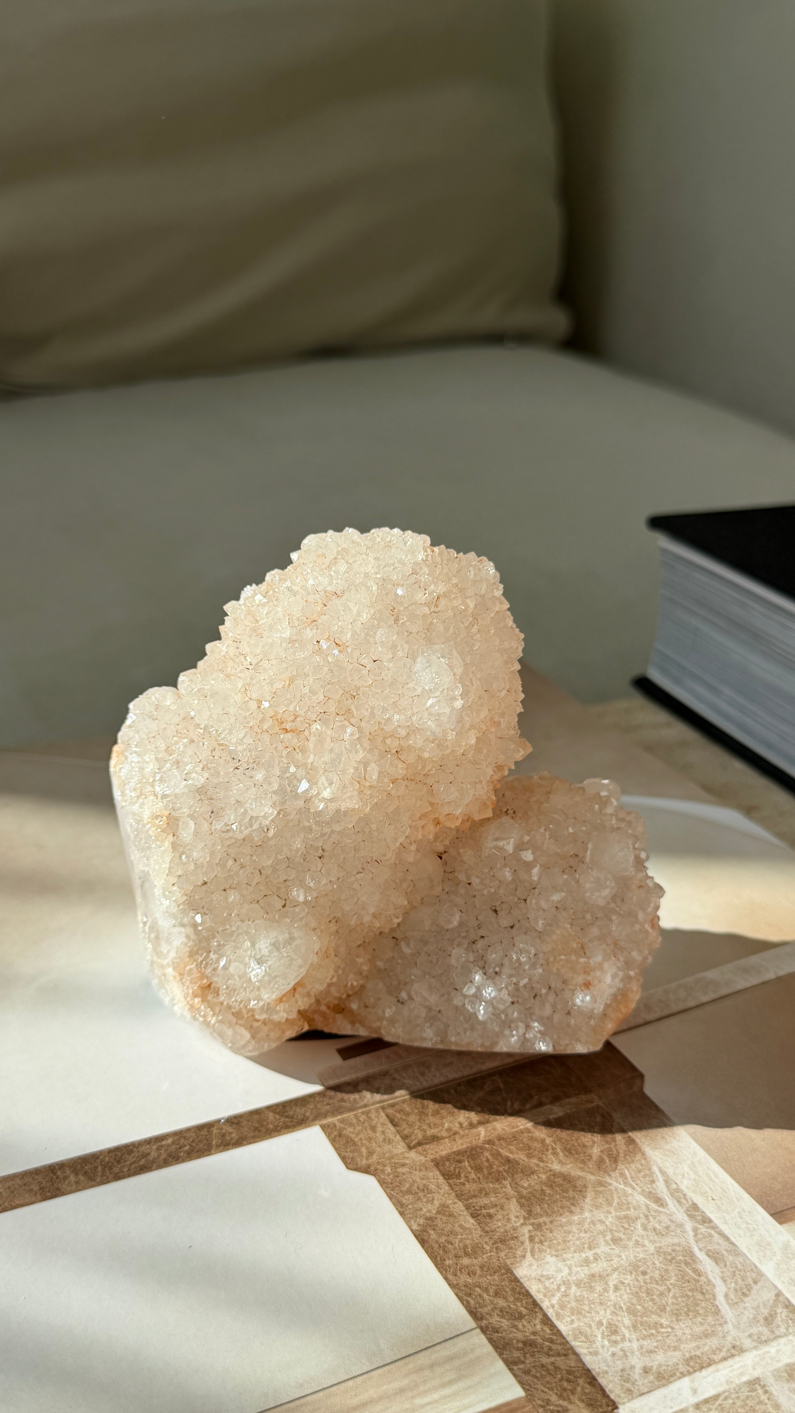 Madagascar Peach Druzy Agate Crystal Cluster