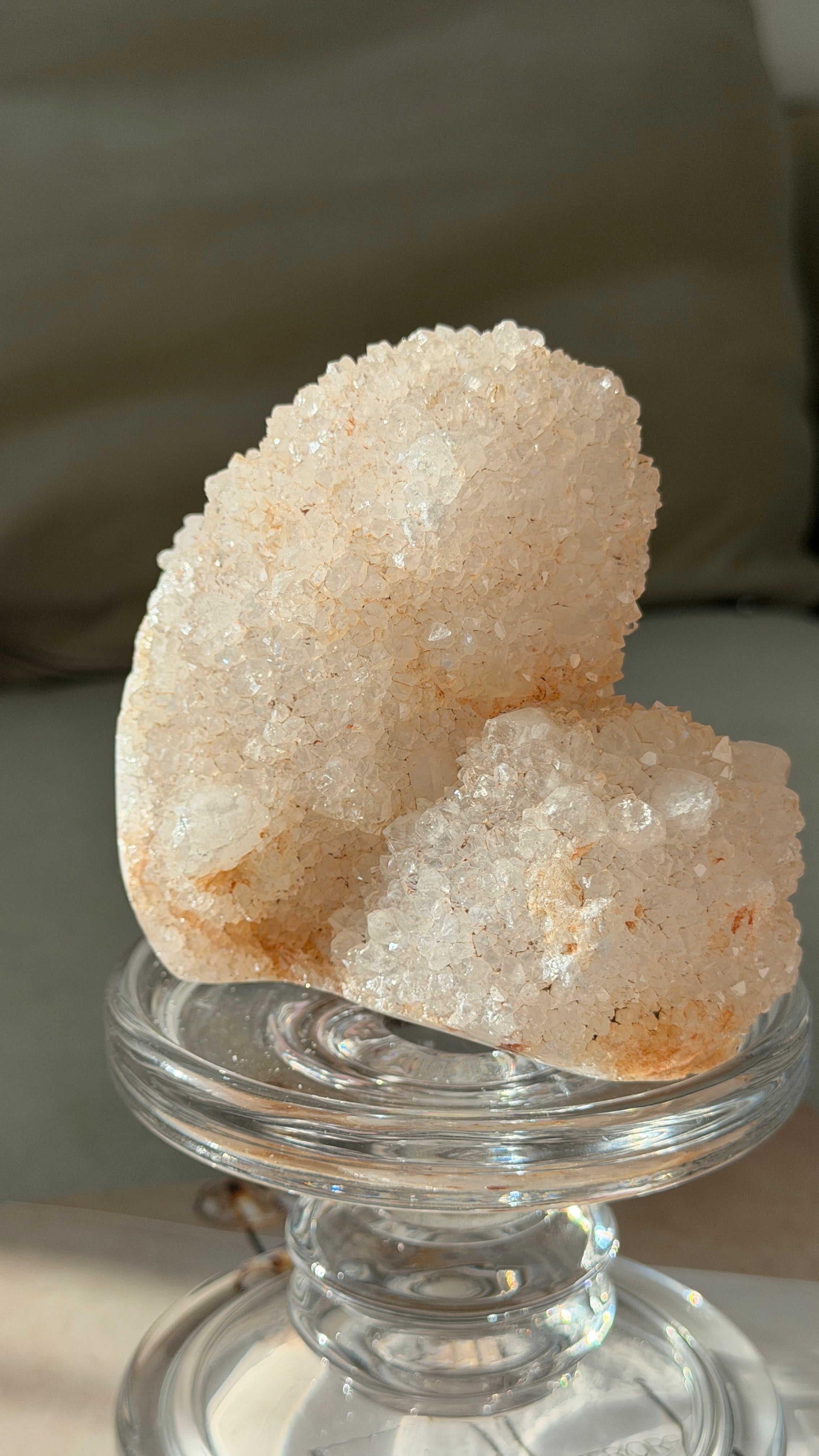Madagascar Peach Druzy Agate Crystal Cluster