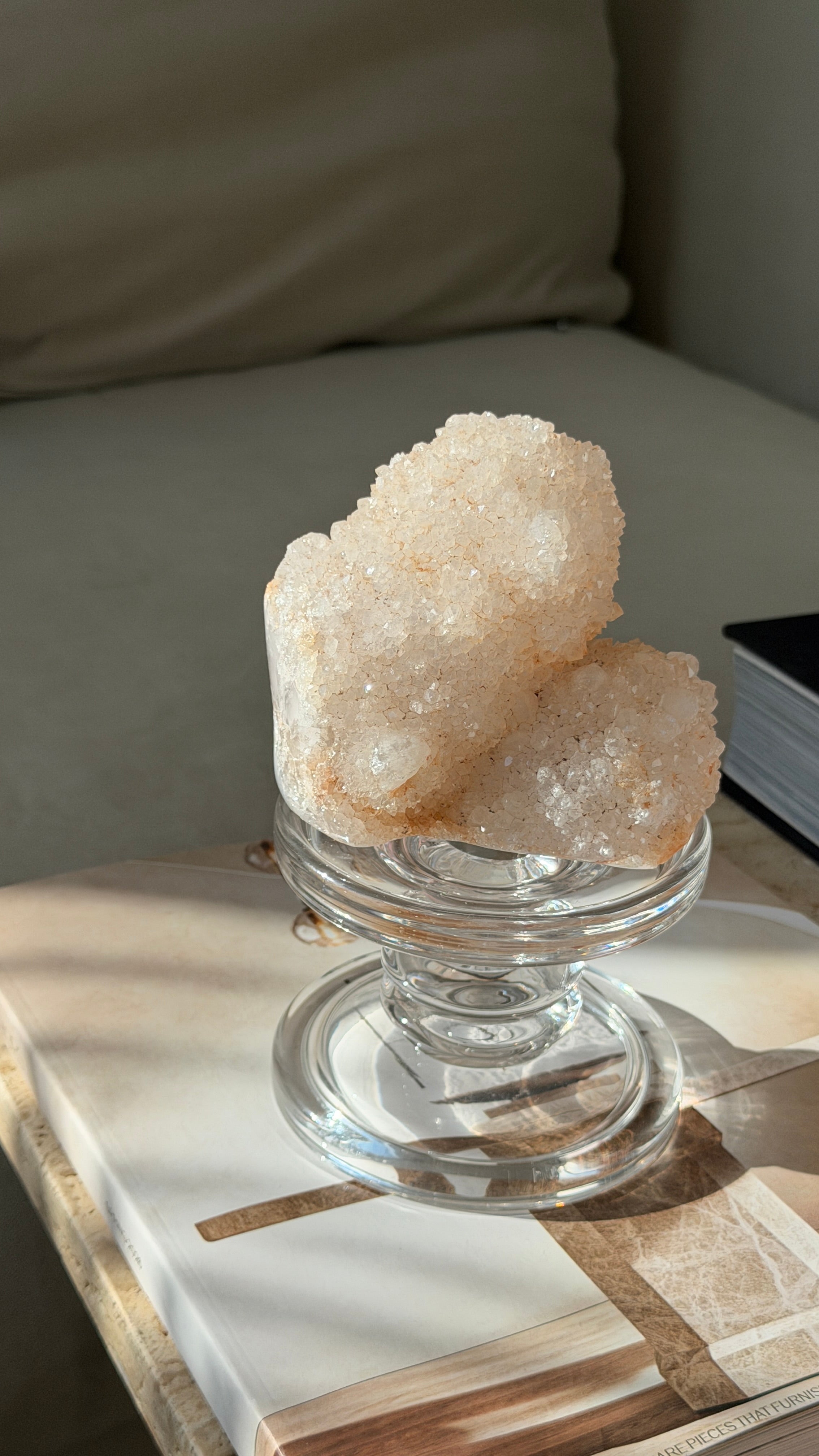 Madagascar Peach Druzy Agate Crystal Cluster