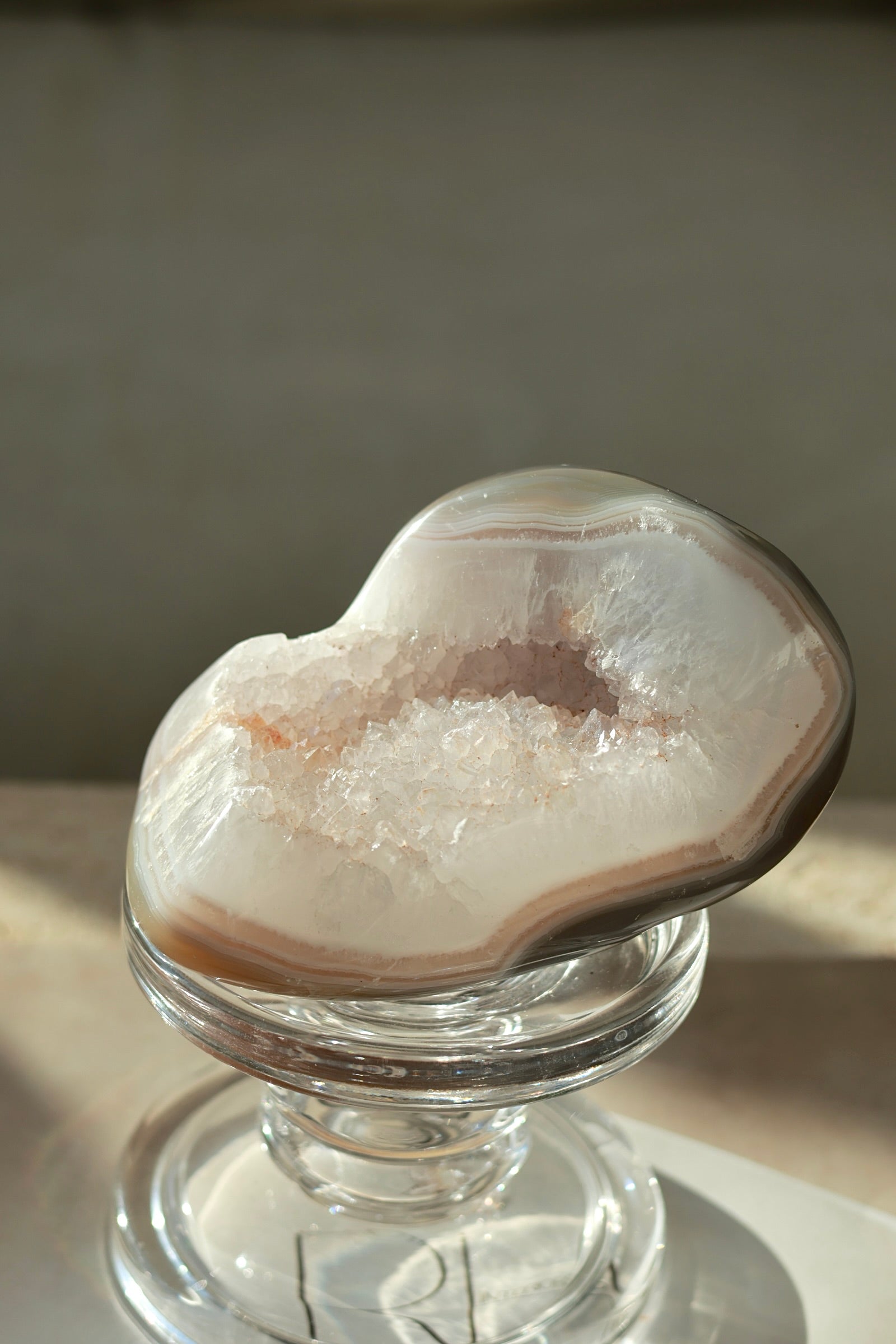 Madagascar White Druzy Agate Geode