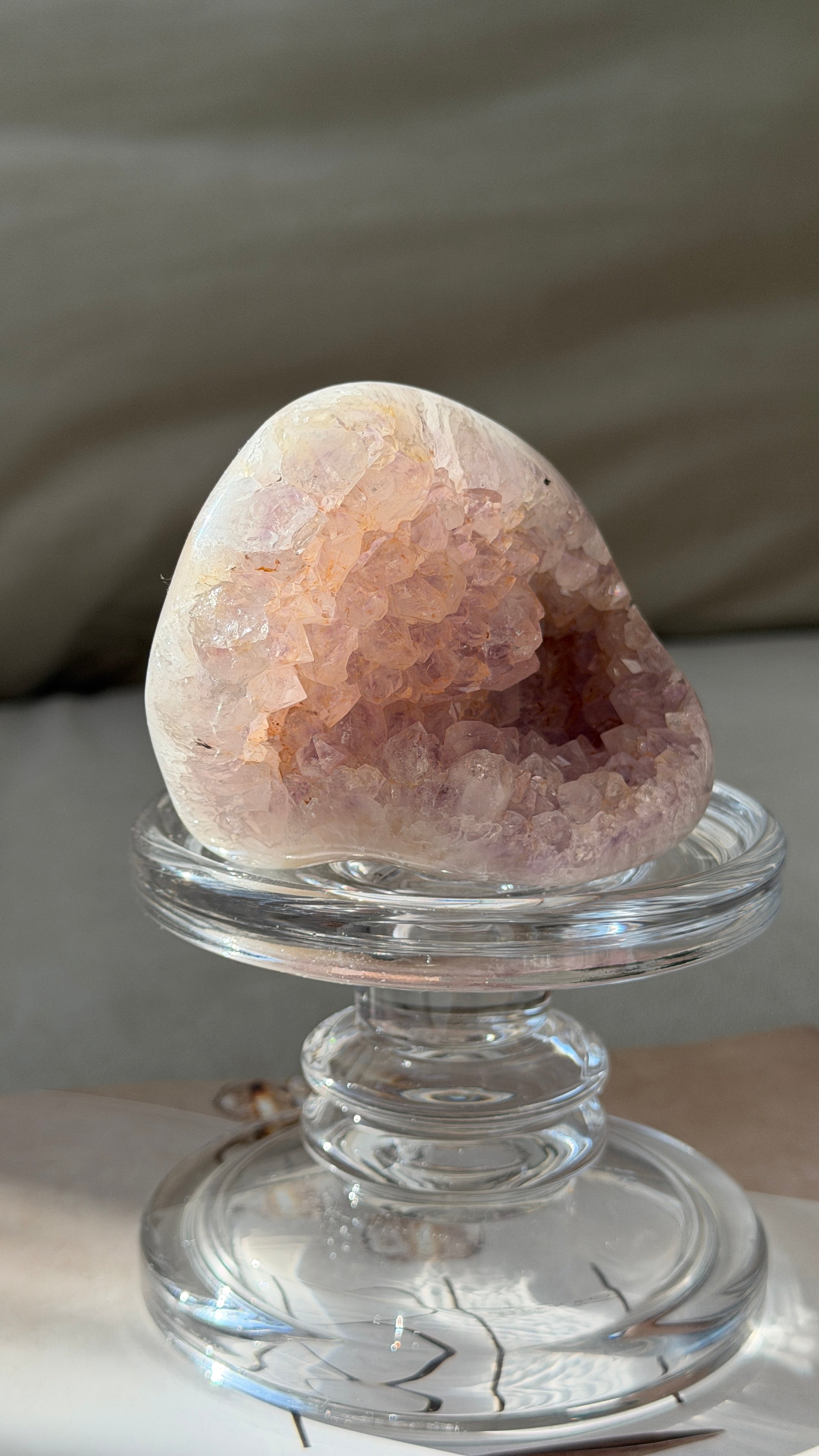 Madagascar Pink Druzy Agate Geode