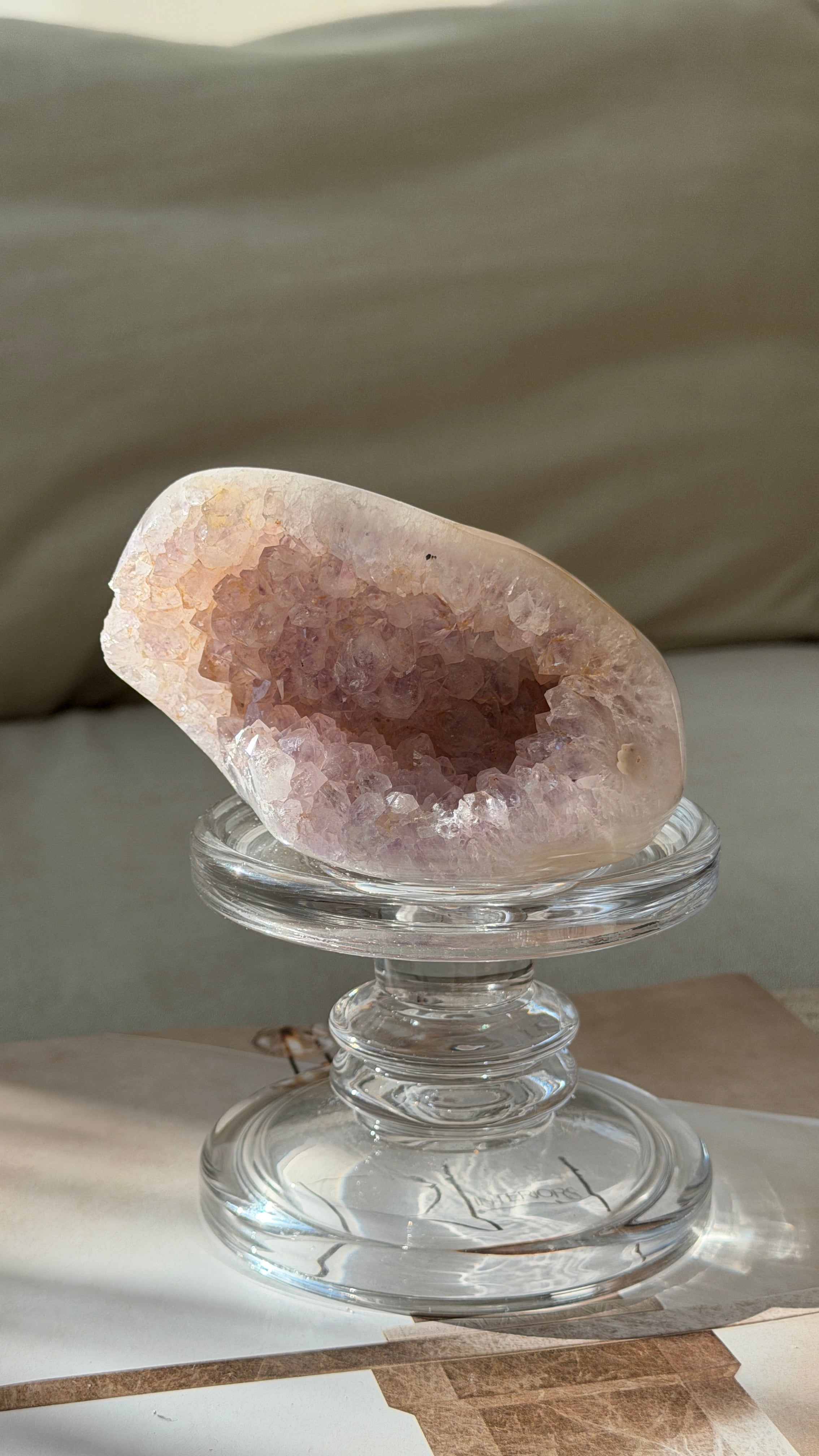 Madagascar Pink Druzy Agate Geode