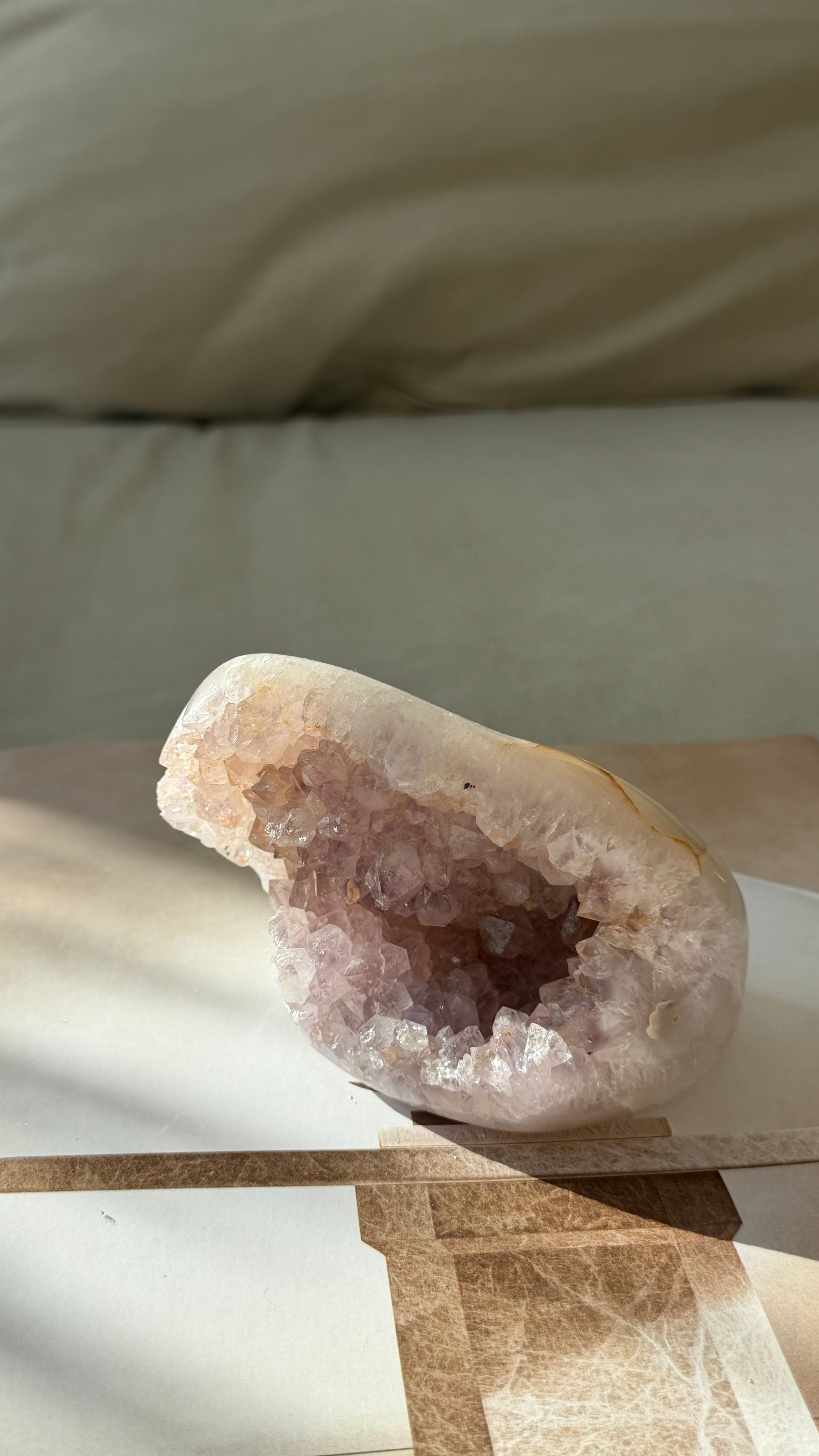 Madagascar Pink Druzy Agate Geode