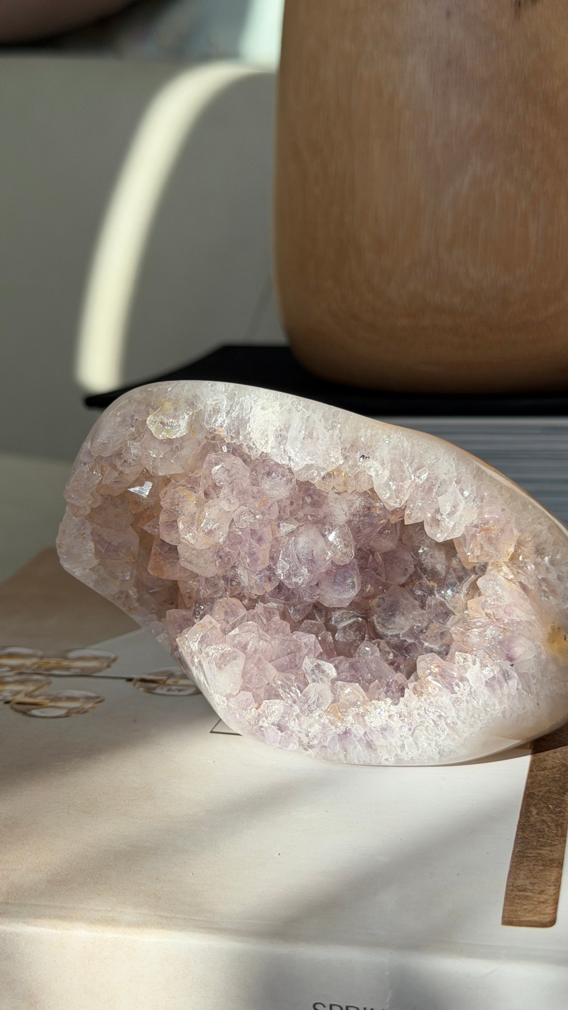Madagascar Pink Druzy Agate Geode