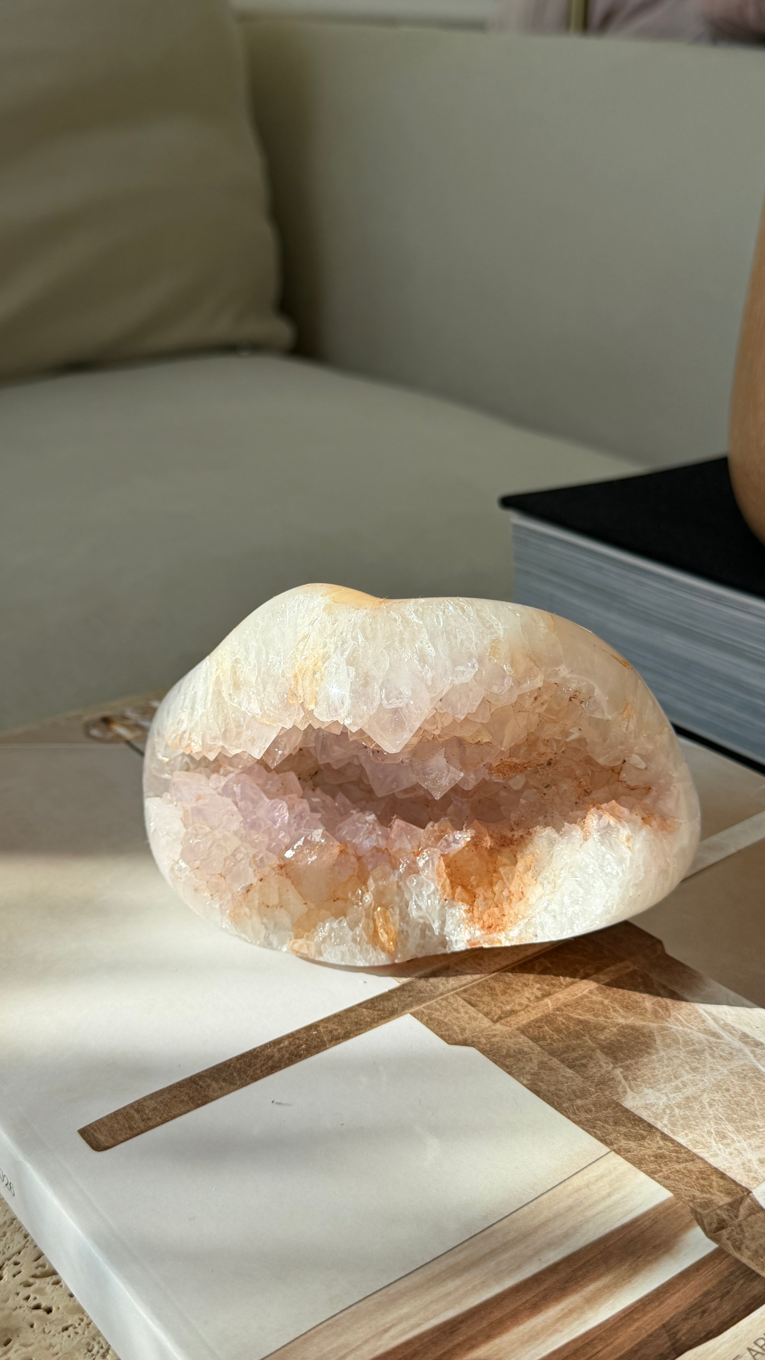 Madagascar Peach Druzy Agate Crystal Cave