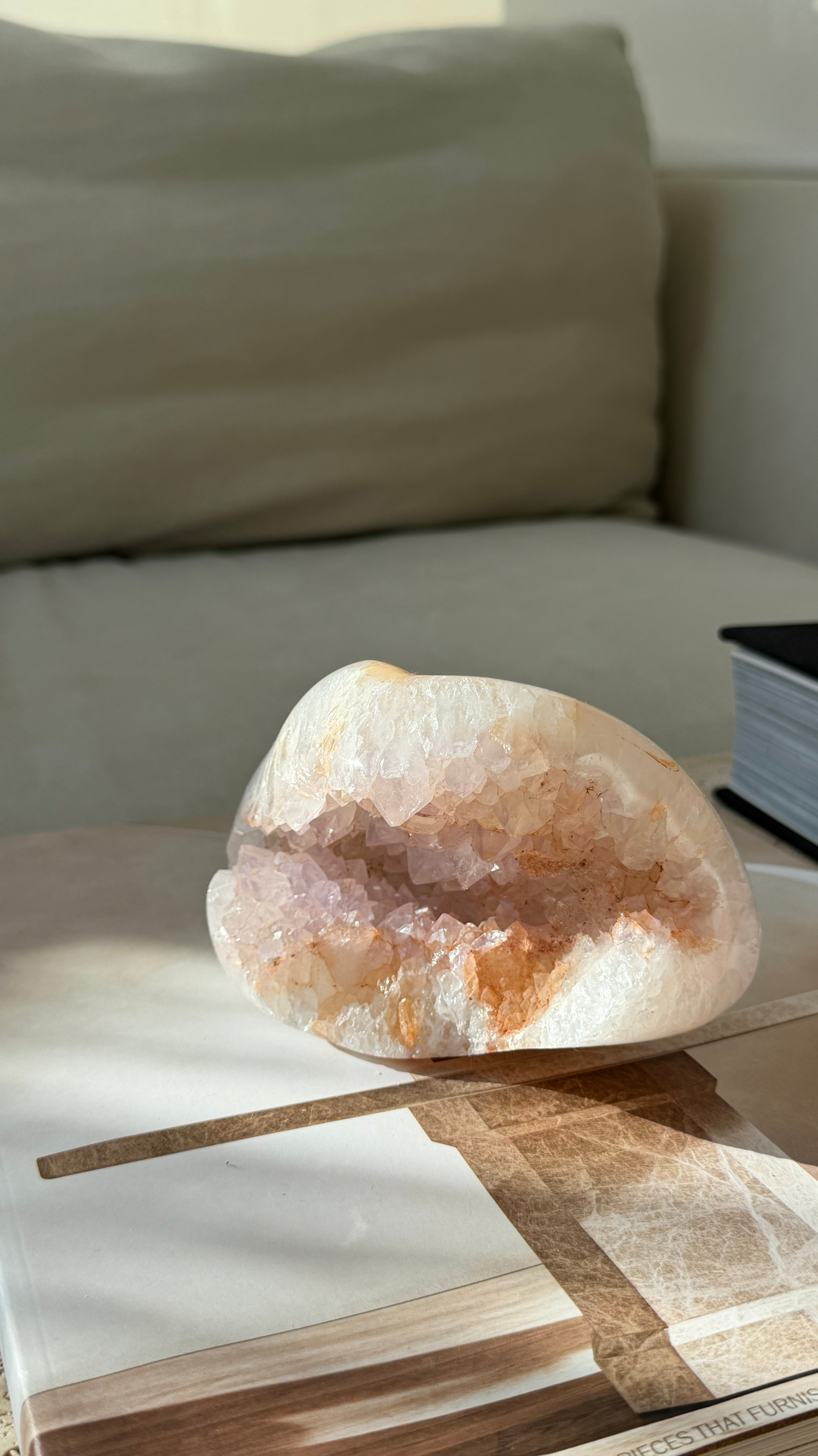 Madagascar Peach Druzy Agate Crystal Cave