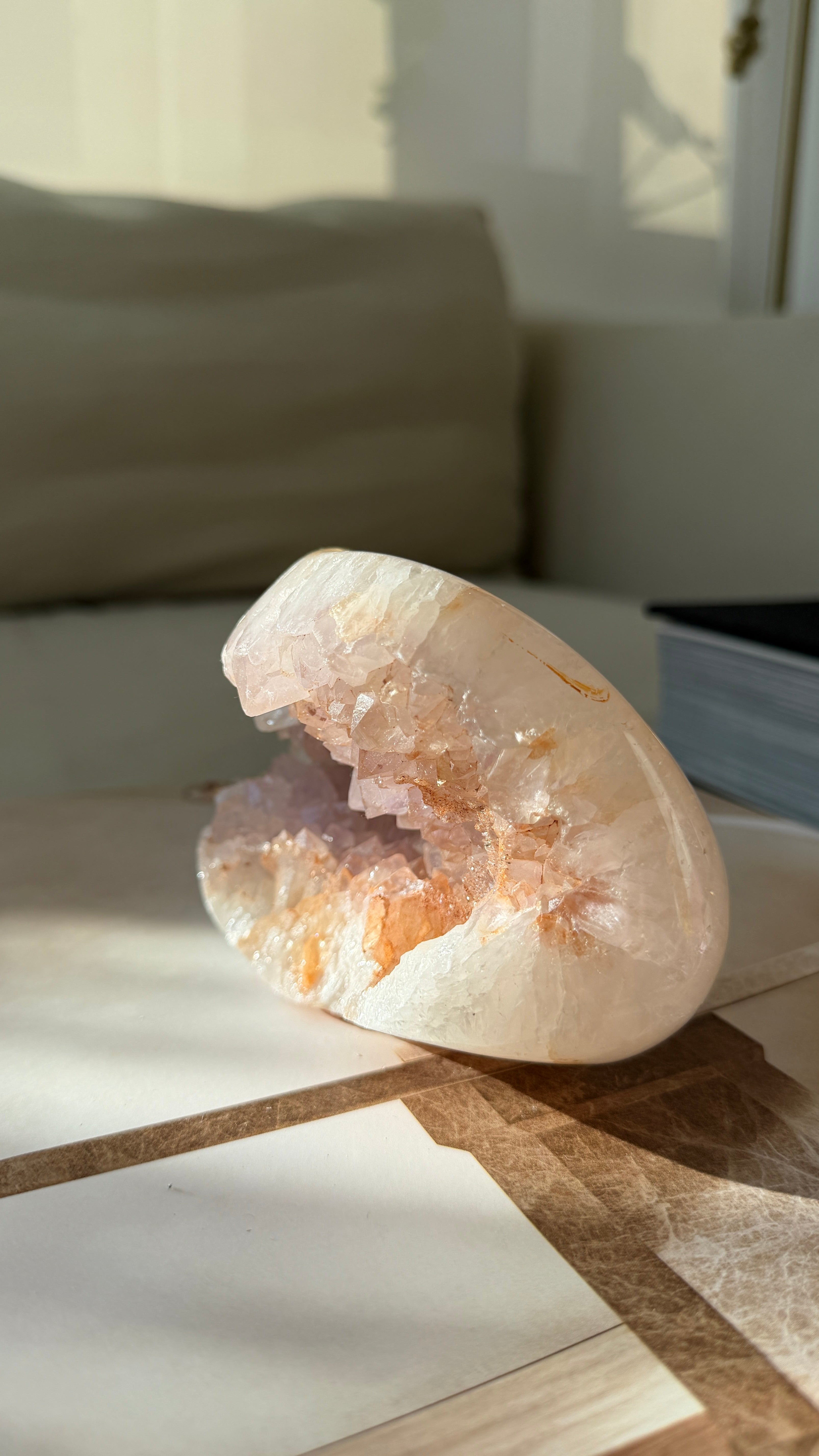 Madagascar Peach Druzy Agate Crystal Cave