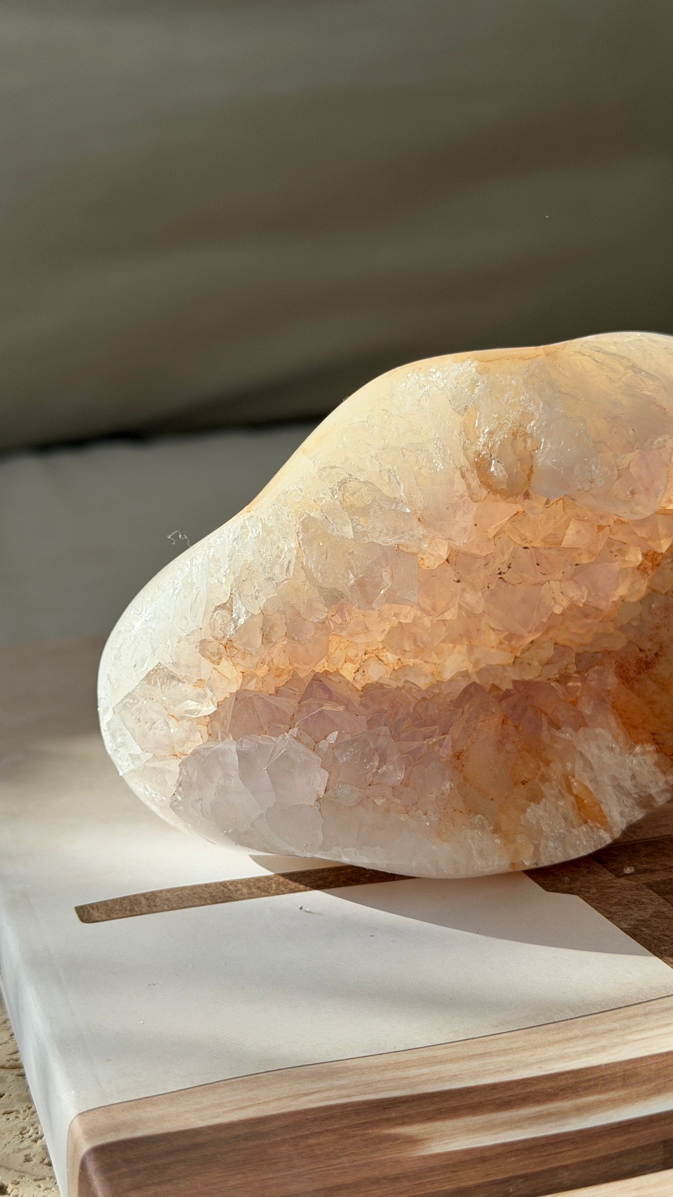 Madagascar Peach Druzy Agate Crystal Cave