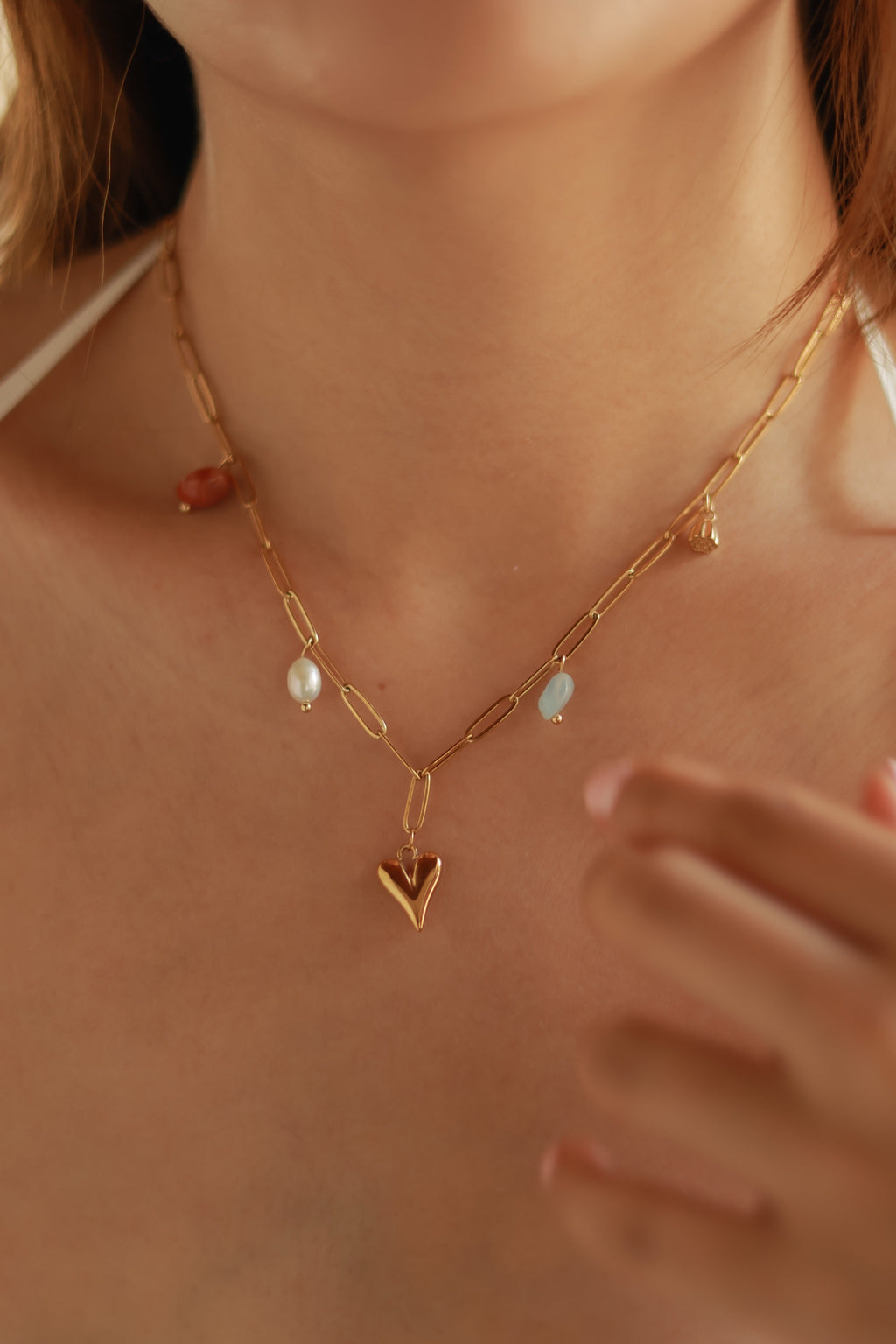 Multi-Charms Heart Necklace