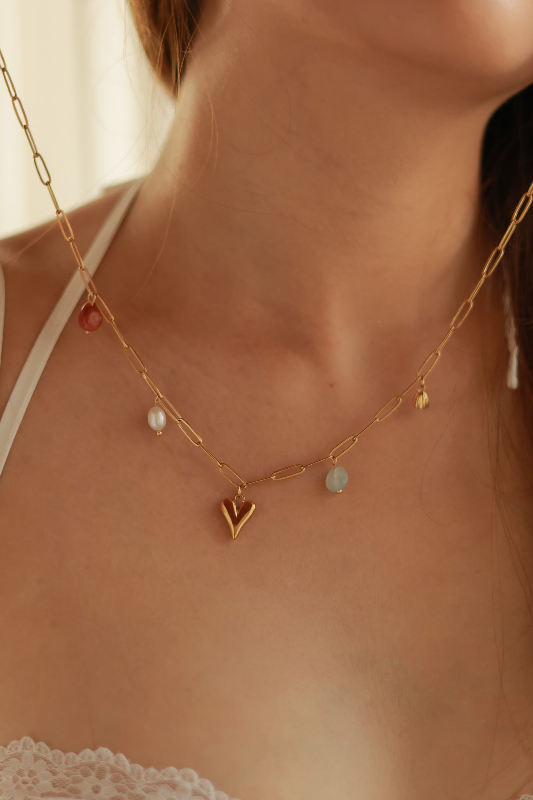 Multi-Charms Heart Necklace