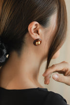 Resin Amber Round Studs