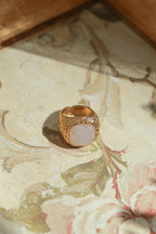 Retro Rose Quartz Ring