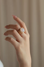 Retro Rose Quartz Ring