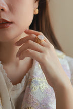 Retro Rose Quartz Ring