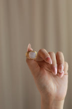 Retro Rose Quartz Ring