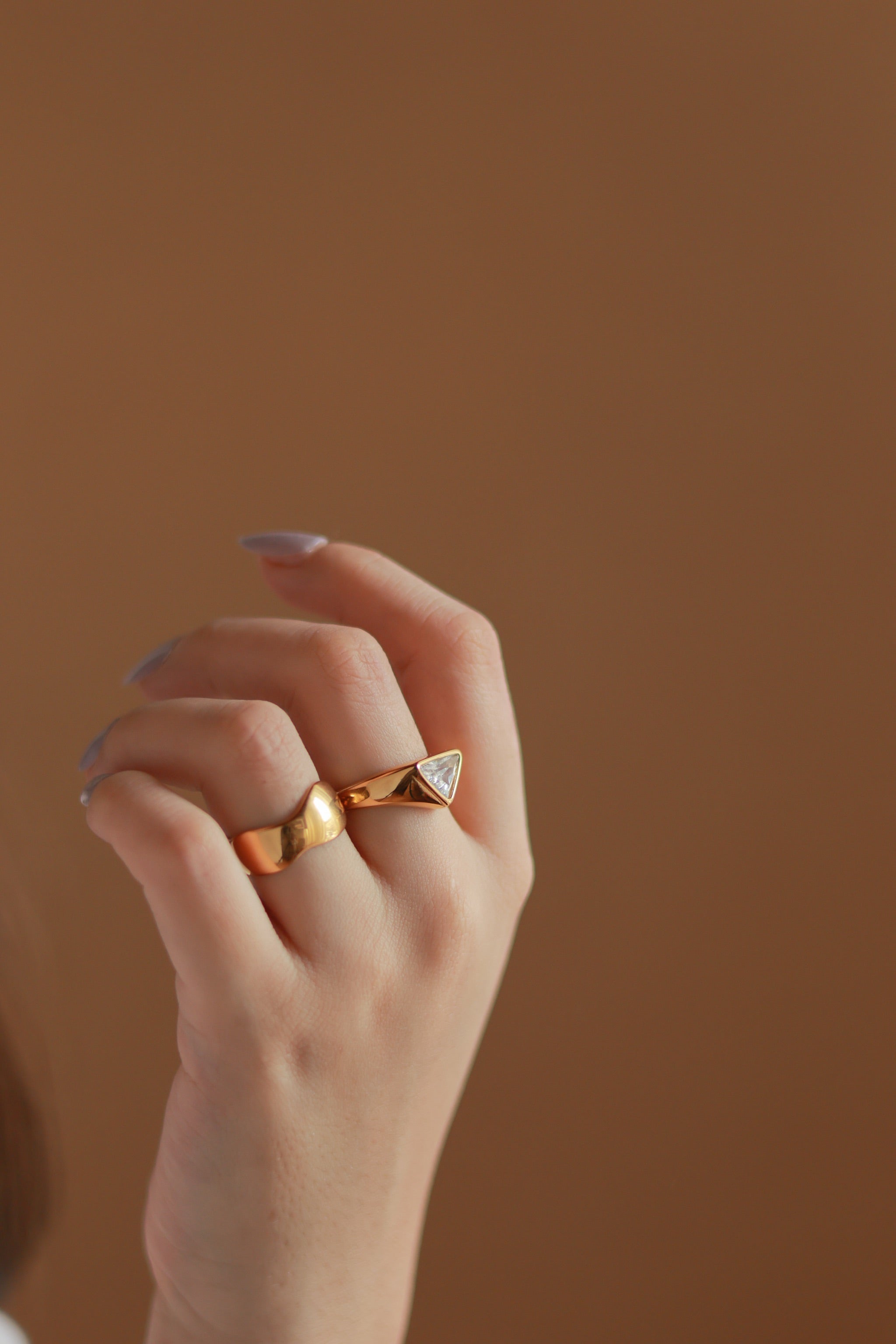 Rhinestone Triangle Ring