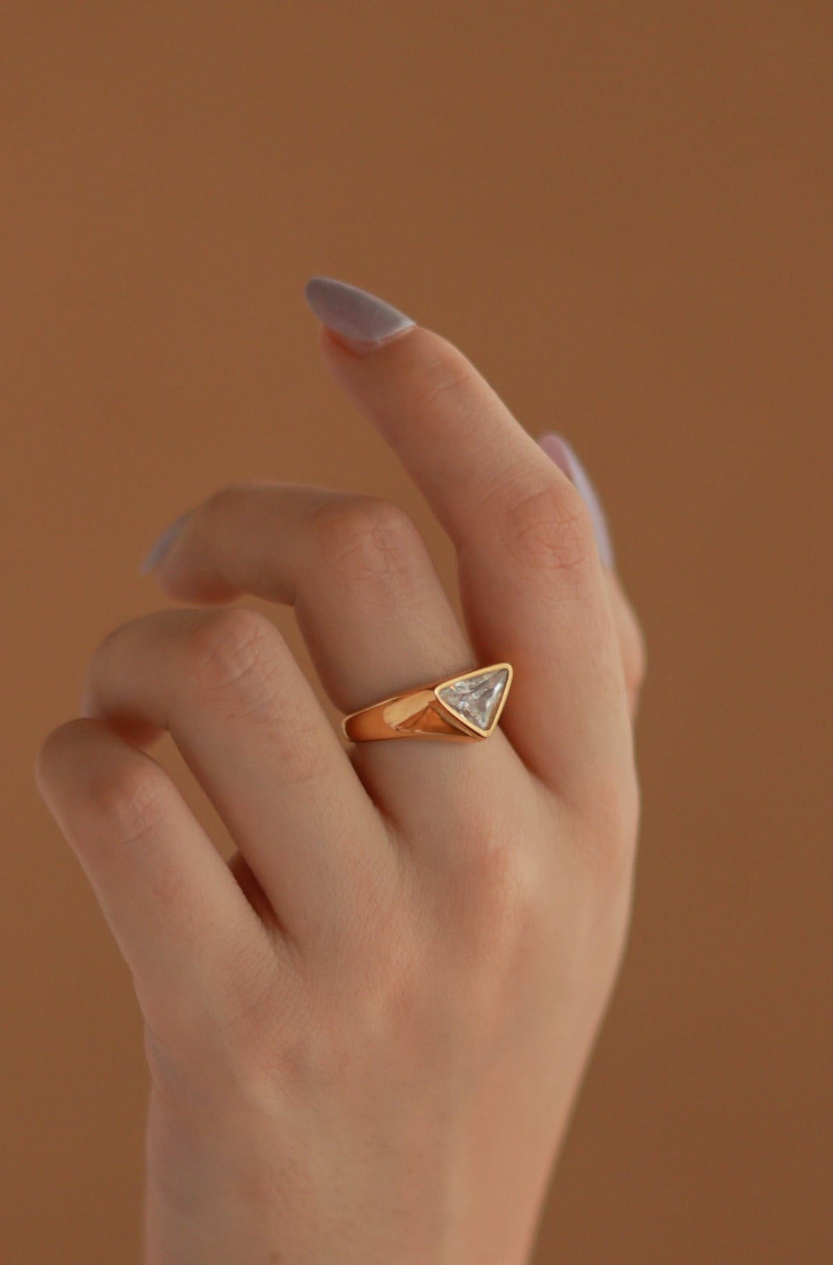 Rhinestone Triangle Ring
