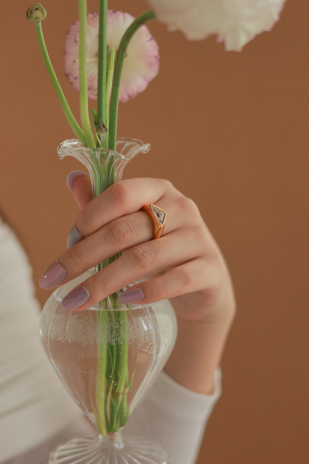 Rhinestone Triangle Ring