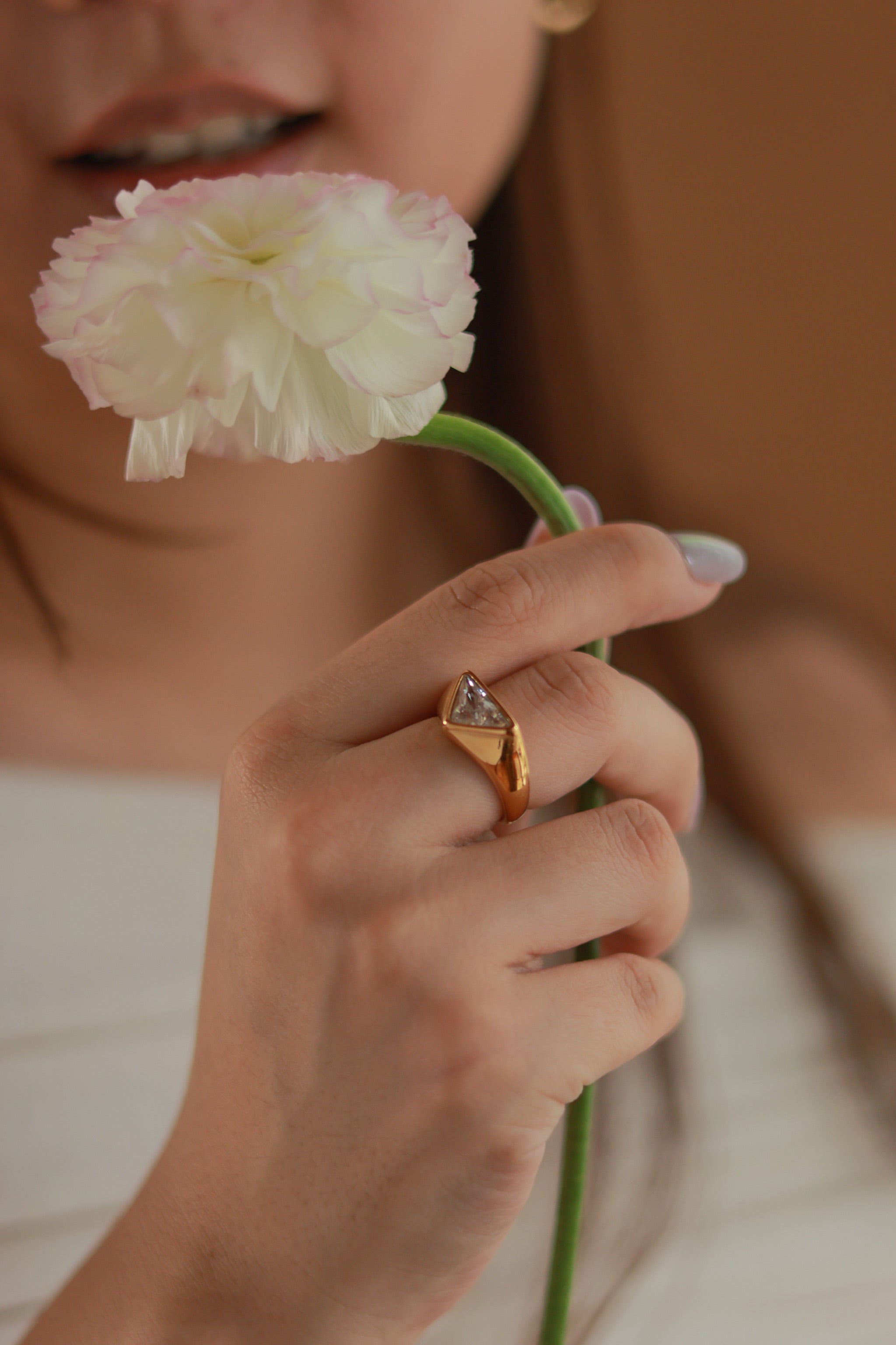 Rhinestone Triangle Ring