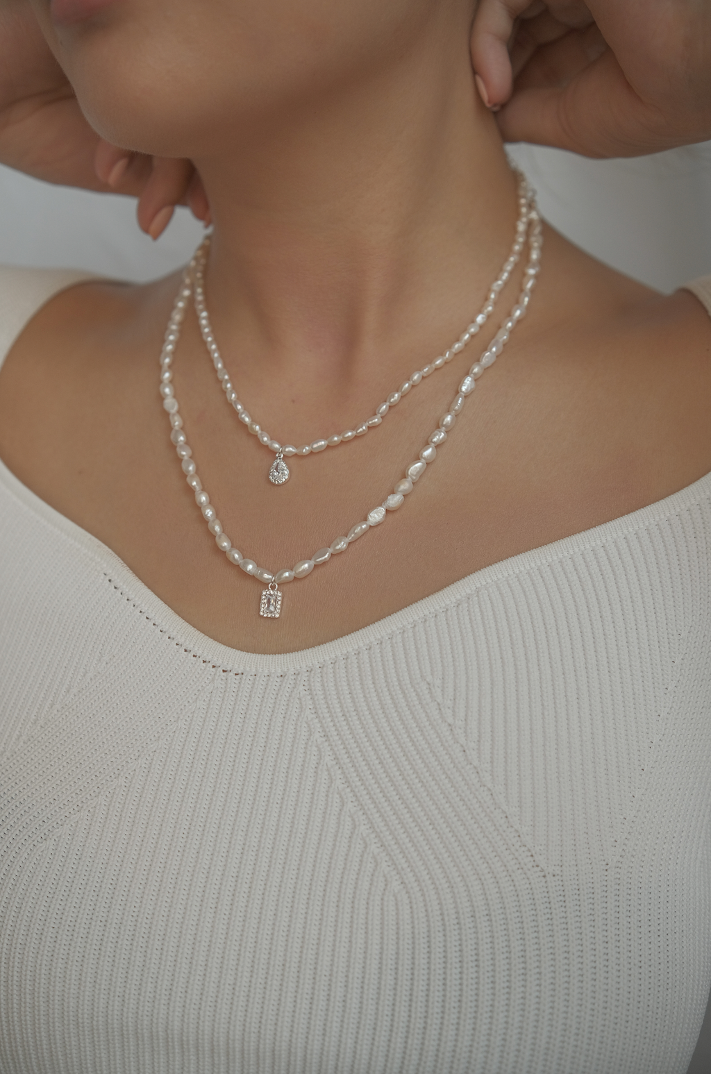 Diamond Pearl Necklace