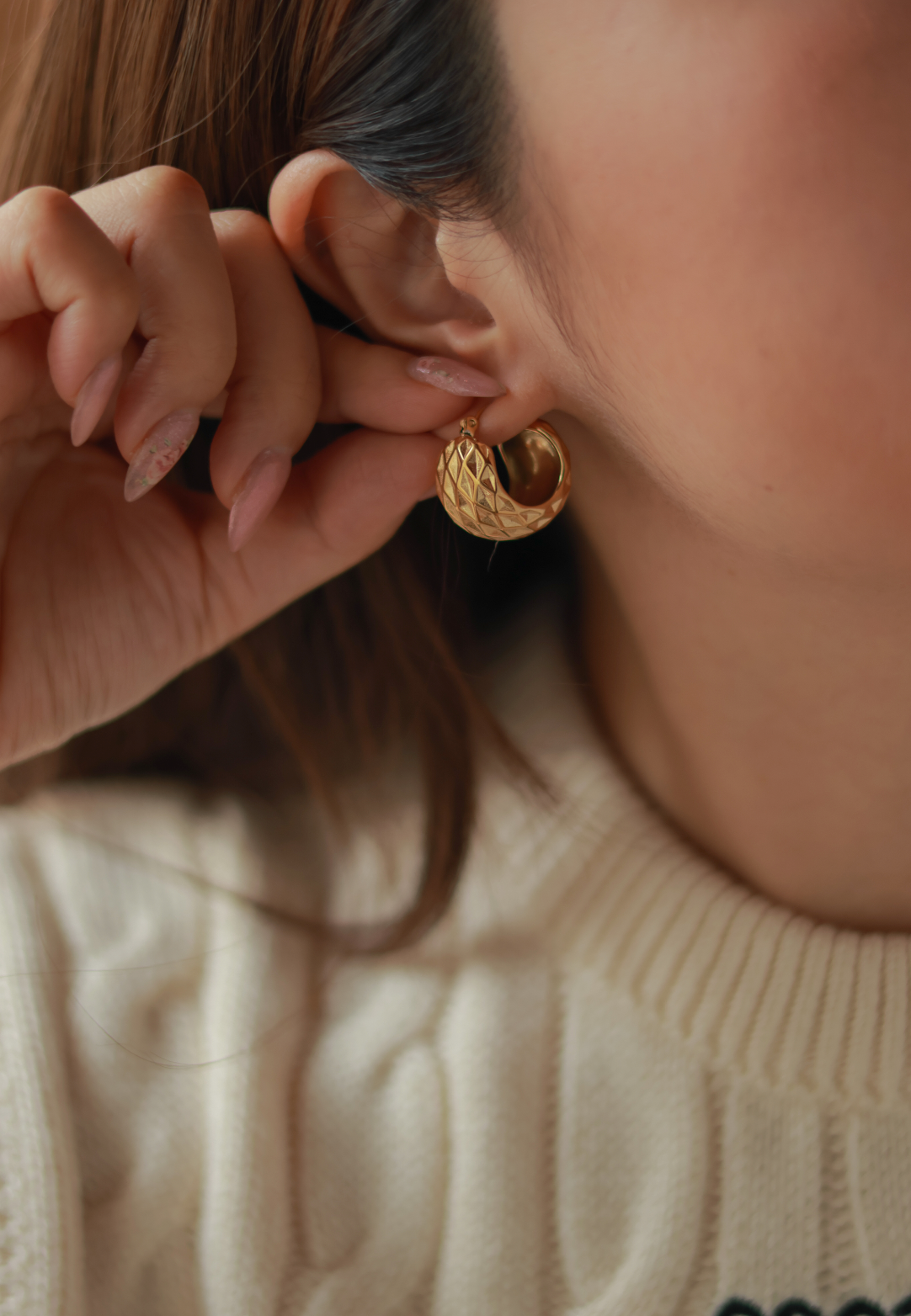 Pineapple Hoop Earrings