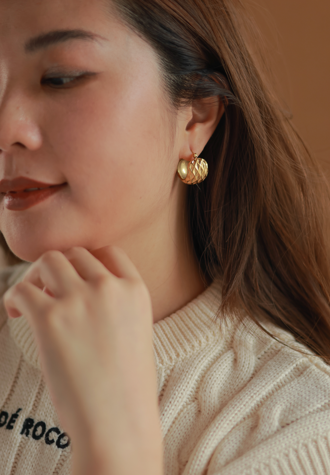 Pineapple Hoop Earrings