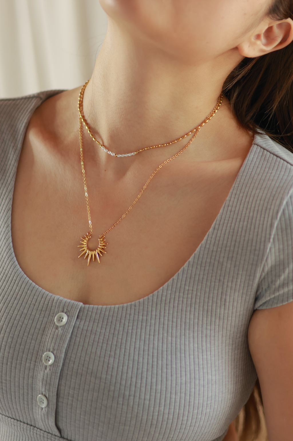 Dainty Beaded Pearl Necklace