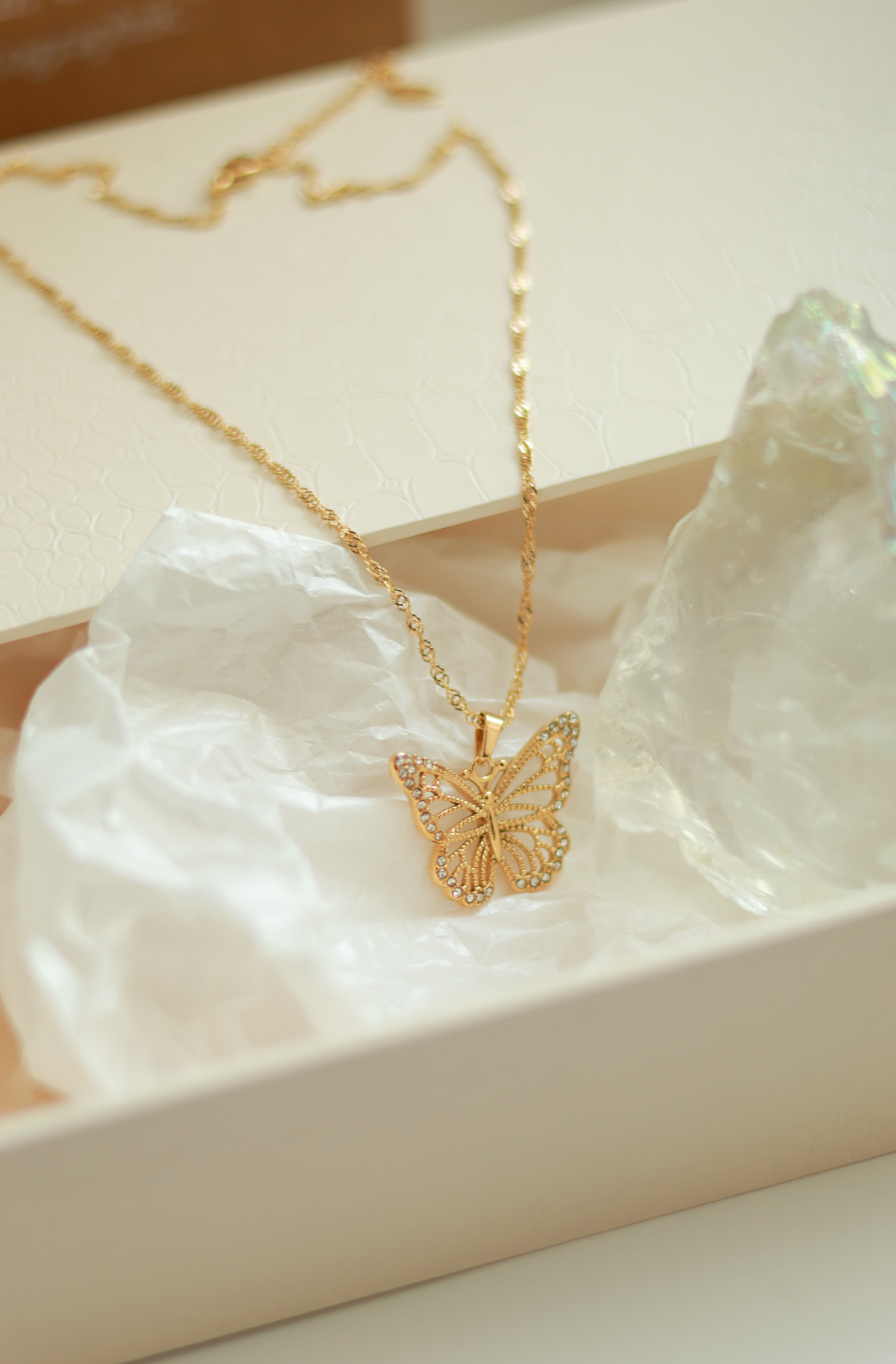 Crystal Butterfly Pendant