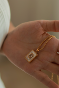 Mother of Pearl & Rhinestone Pendant