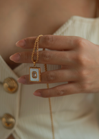 Mother of Pearl & Rhinestone Pendant