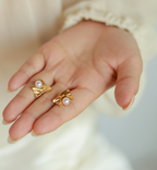 Creased & Pearl Studs