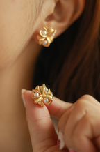 Pearl Flower Studs