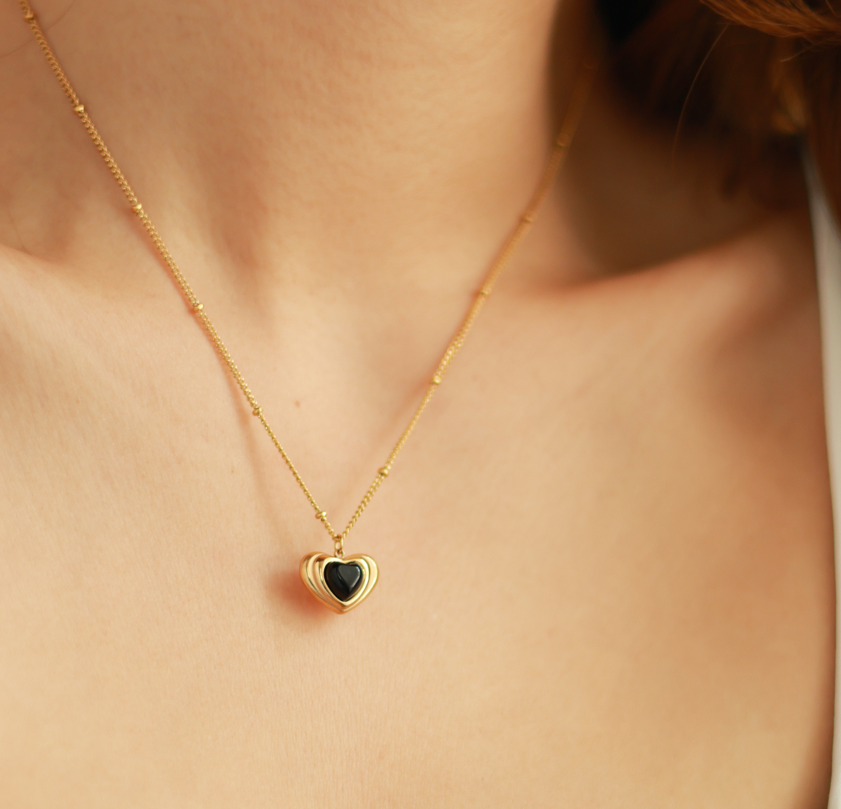 Onyx Heart Necklace