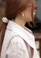 Ribbed Teardrop Hoops