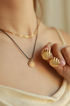 Seashell Gold Studs