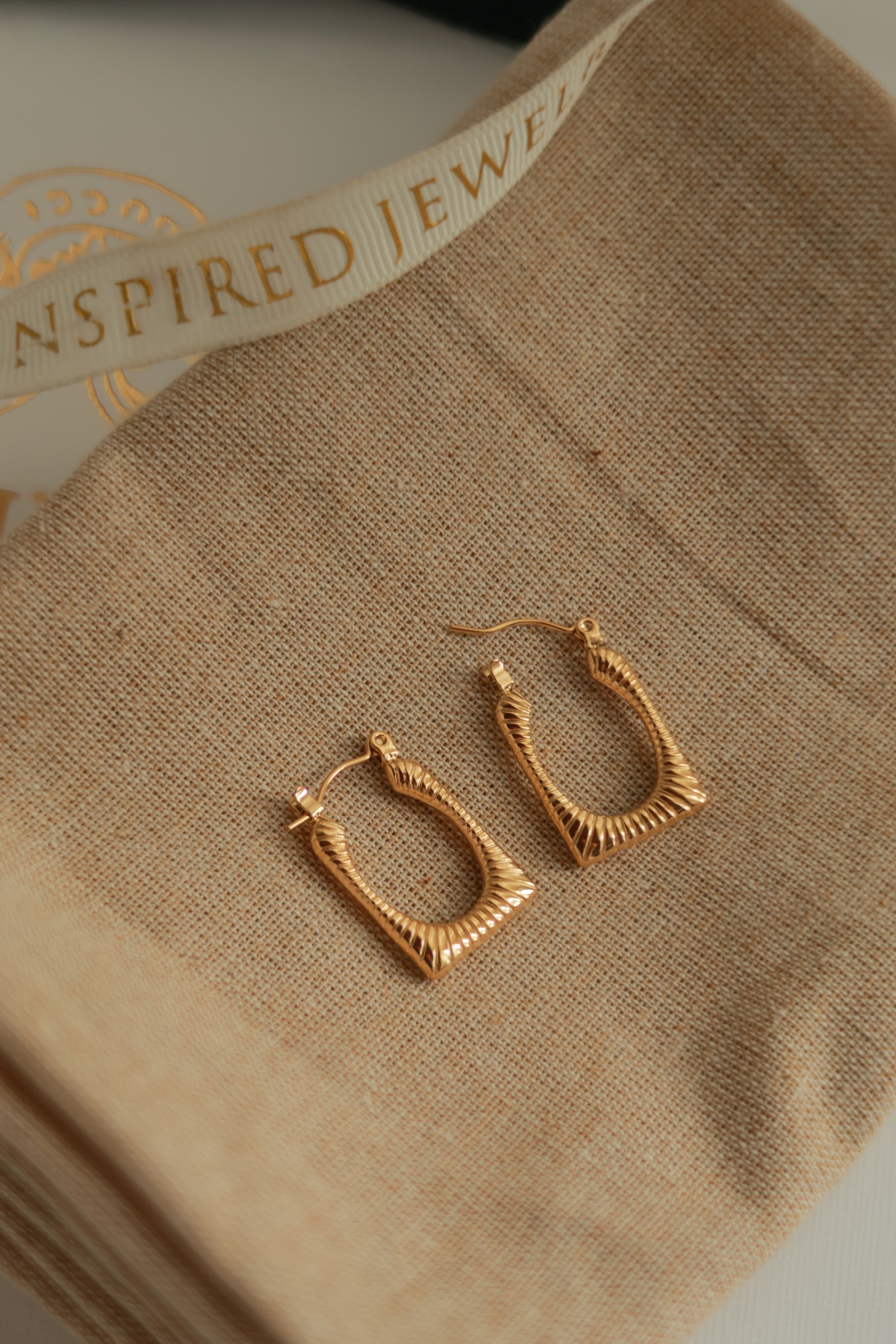 Rectangle  Gold Hoops