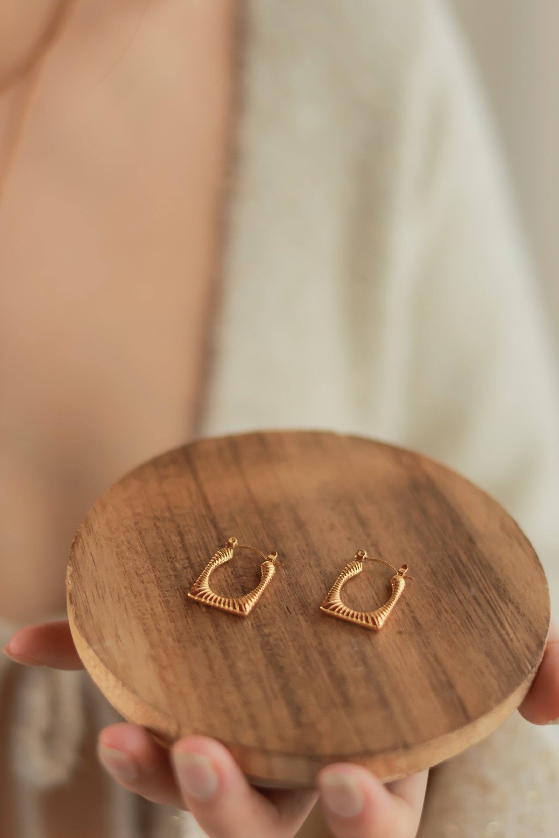 Rectangle  Gold Hoops