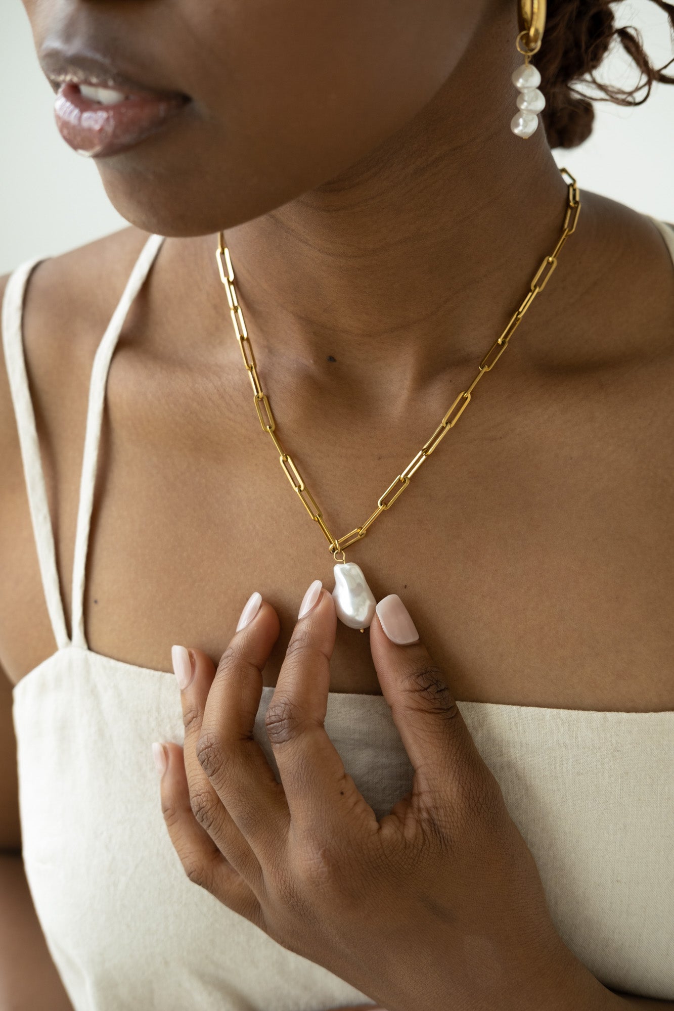 Jumbo Baroque Pearl Necklace