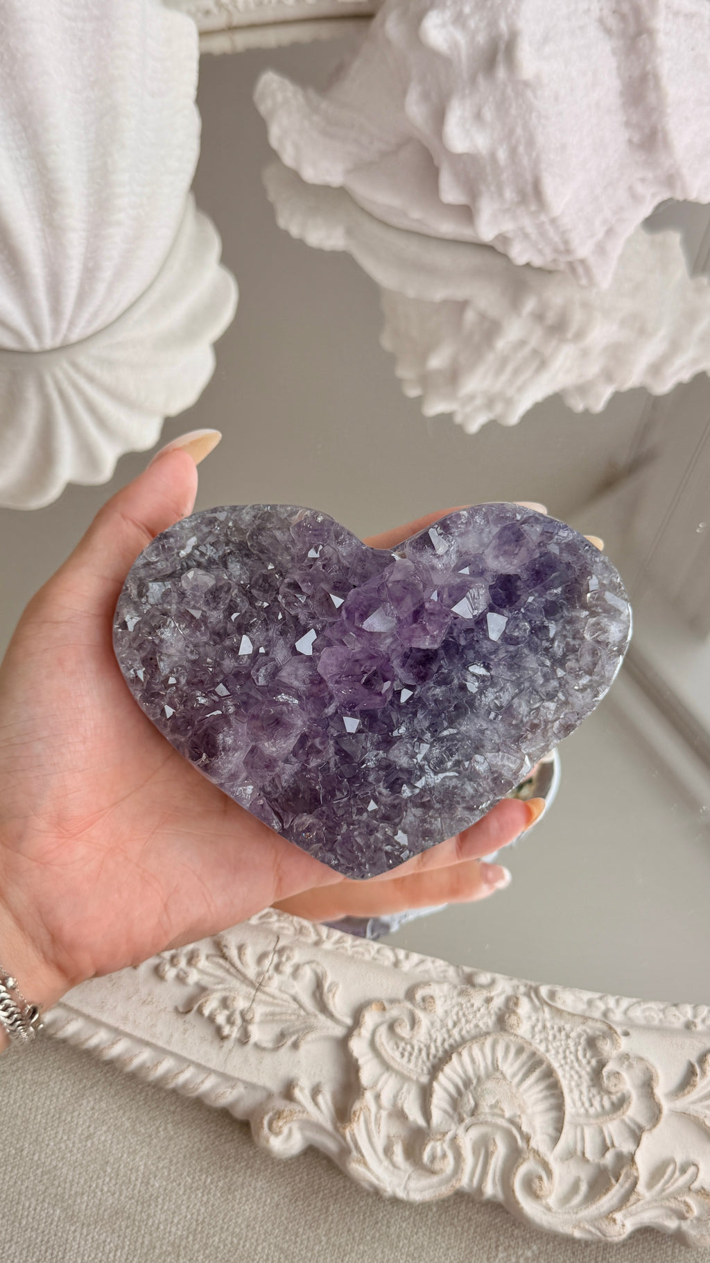 Brazilian Druzy Amethyst Heart