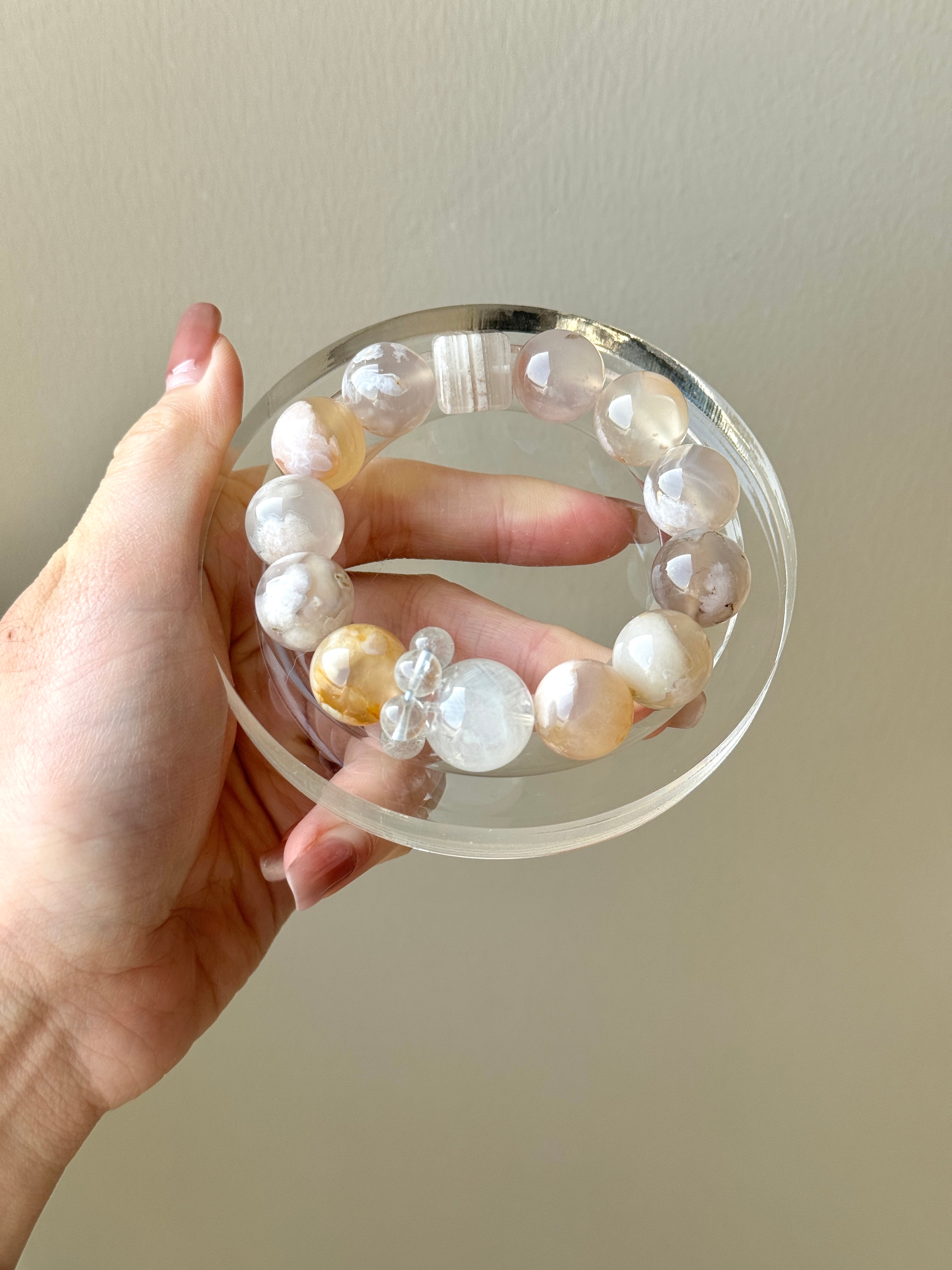 Flower Agate Mixed Crystal Bracelet
