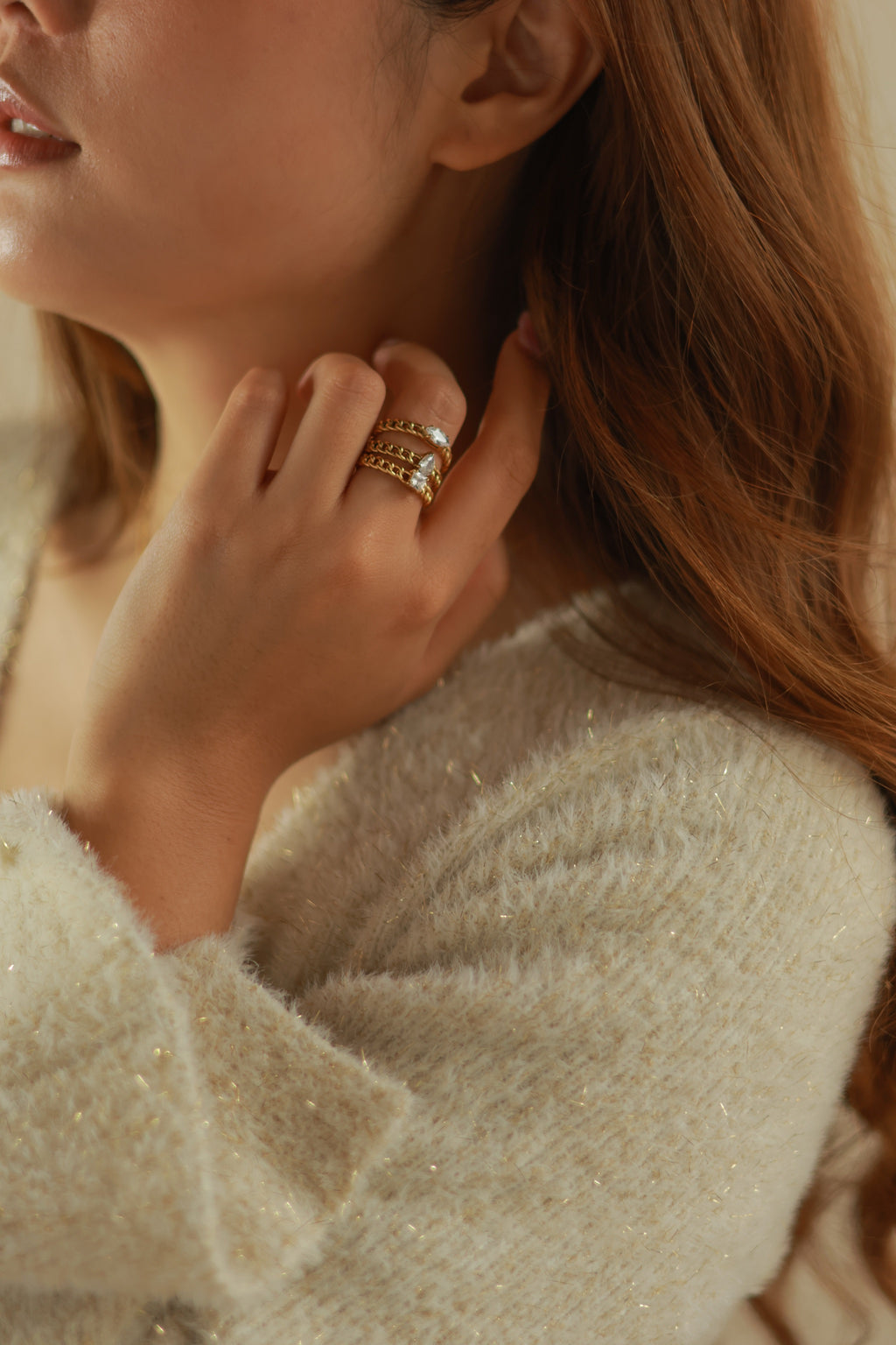 Chain & Rhinestone Rings