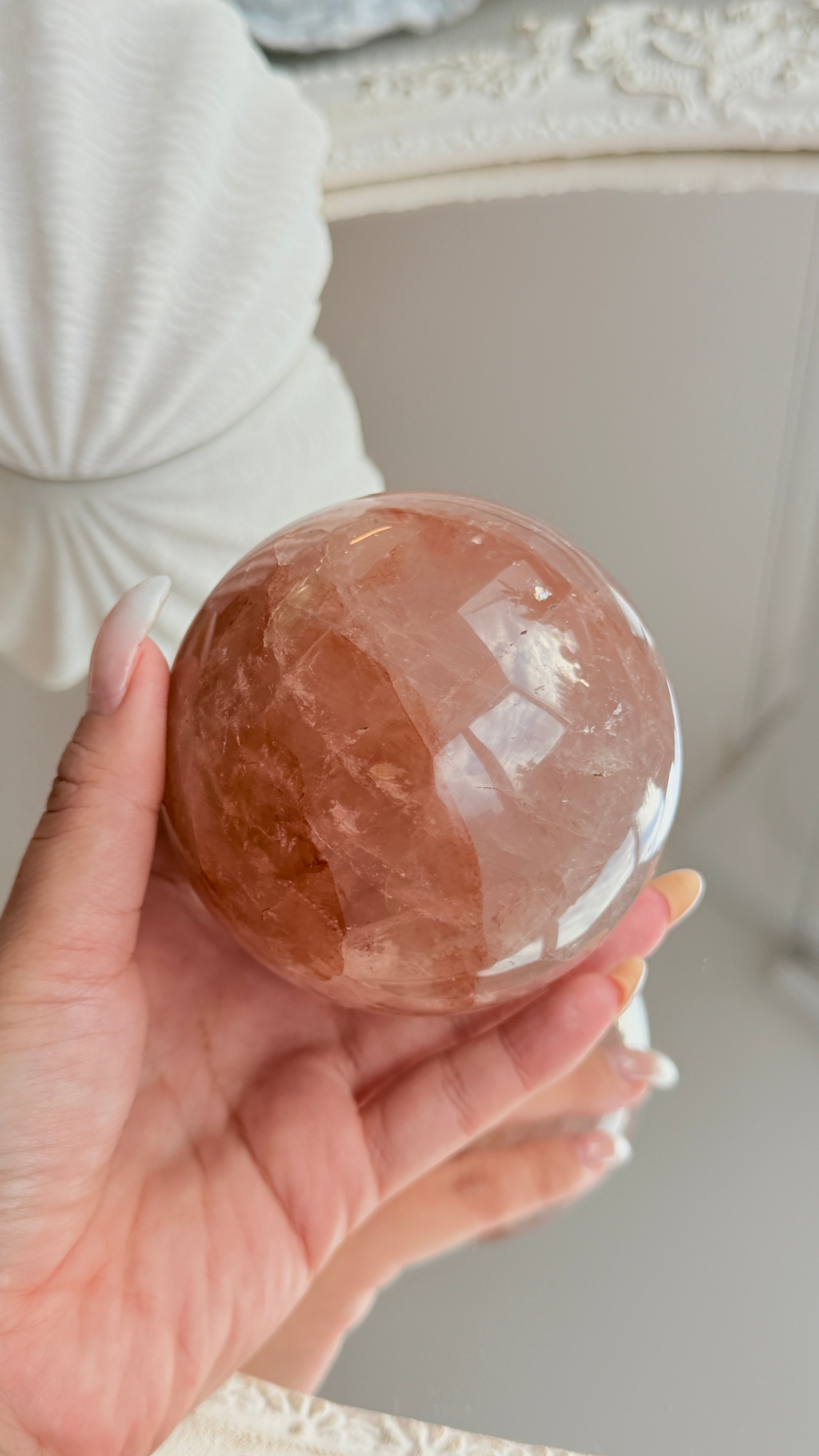 Fire Quartz Crystal Sphere