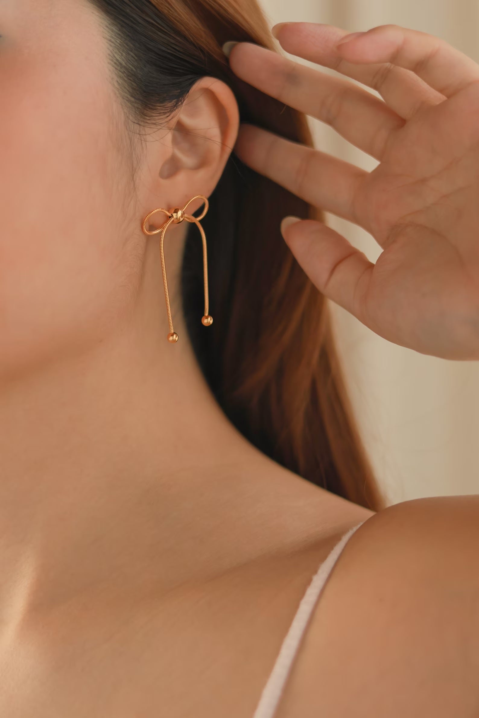 bow drop earrings