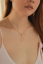 Pink Bow Necklace