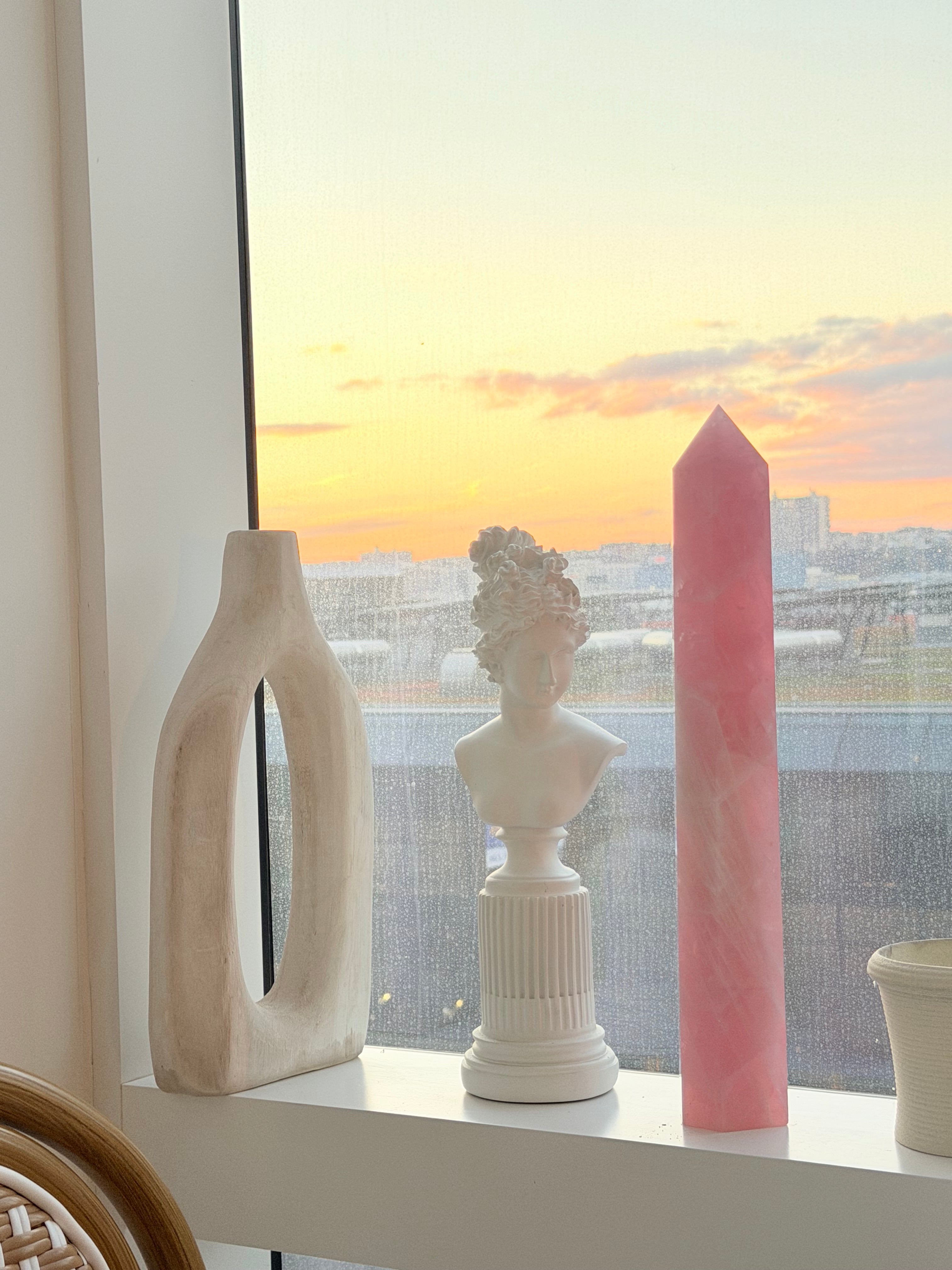 Extra Large Rose Quartz Crystal Tower