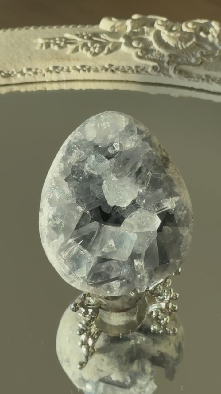 Large Blue Celestite  Egg #N