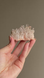 Blush Pink Hue Clear Quartz Cluster